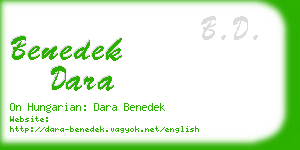 benedek dara business card